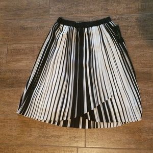 Black and White Pleated Skirt
